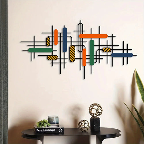 Colorful Geometric Metal Wall Art - product image 01