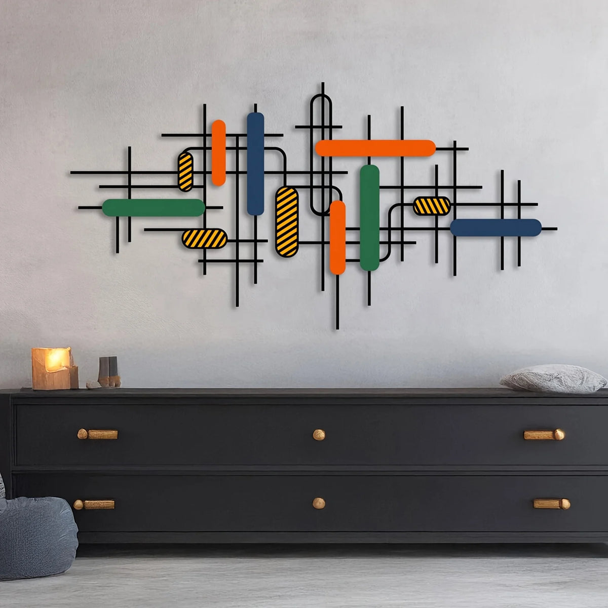 Colorful Geometric Metal Wall Art - product image 02