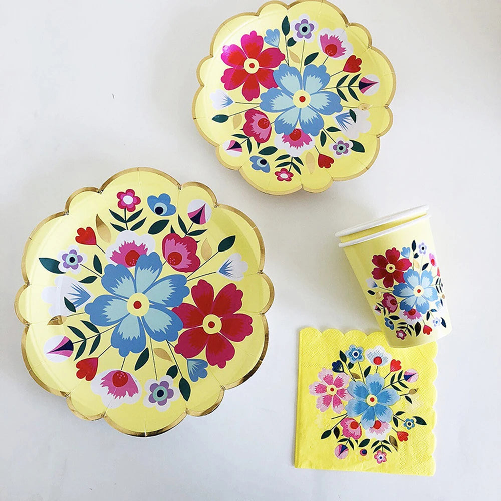 Floral Disposable Party Tableware - product image 04