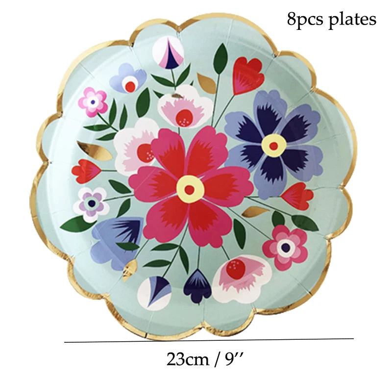 Floral Disposable Party Tableware - product image 07