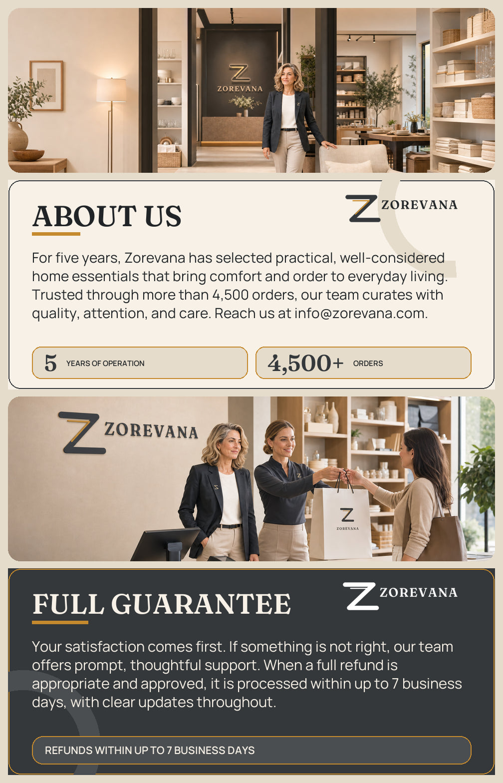 Zorevana — institutional product mobile en