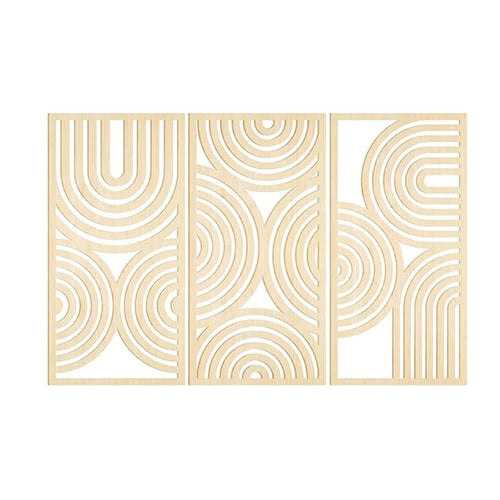 Three-Piece Abstract Wooden Wall Art - product image 01