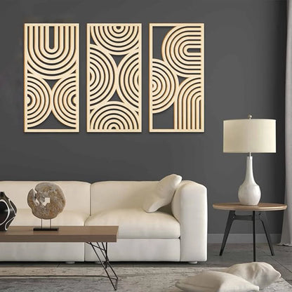Three-Piece Abstract Wooden Wall Art - product image 02