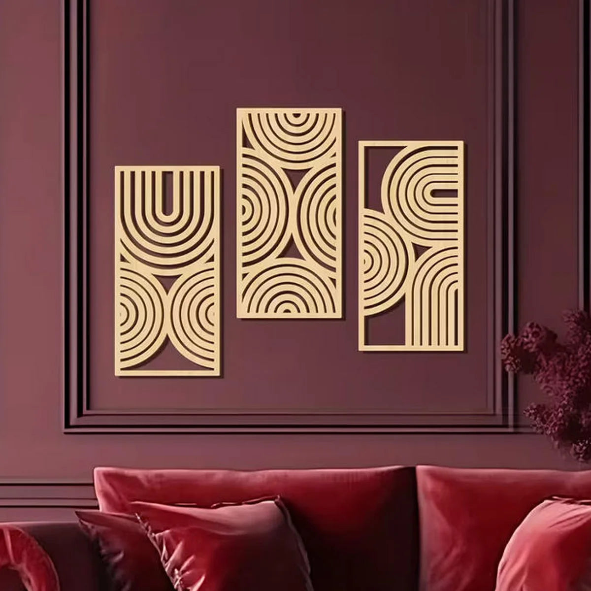 Three-Piece Abstract Wooden Wall Art - product image 04