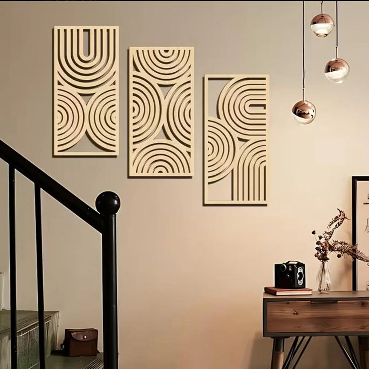 Three-Piece Abstract Wooden Wall Art - product image 05