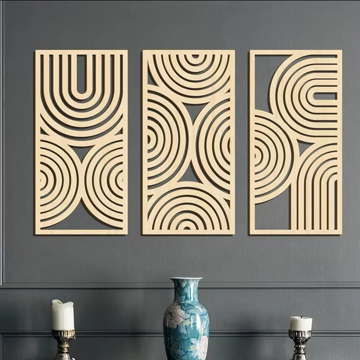 Three-Piece Abstract Wooden Wall Art - product image 06