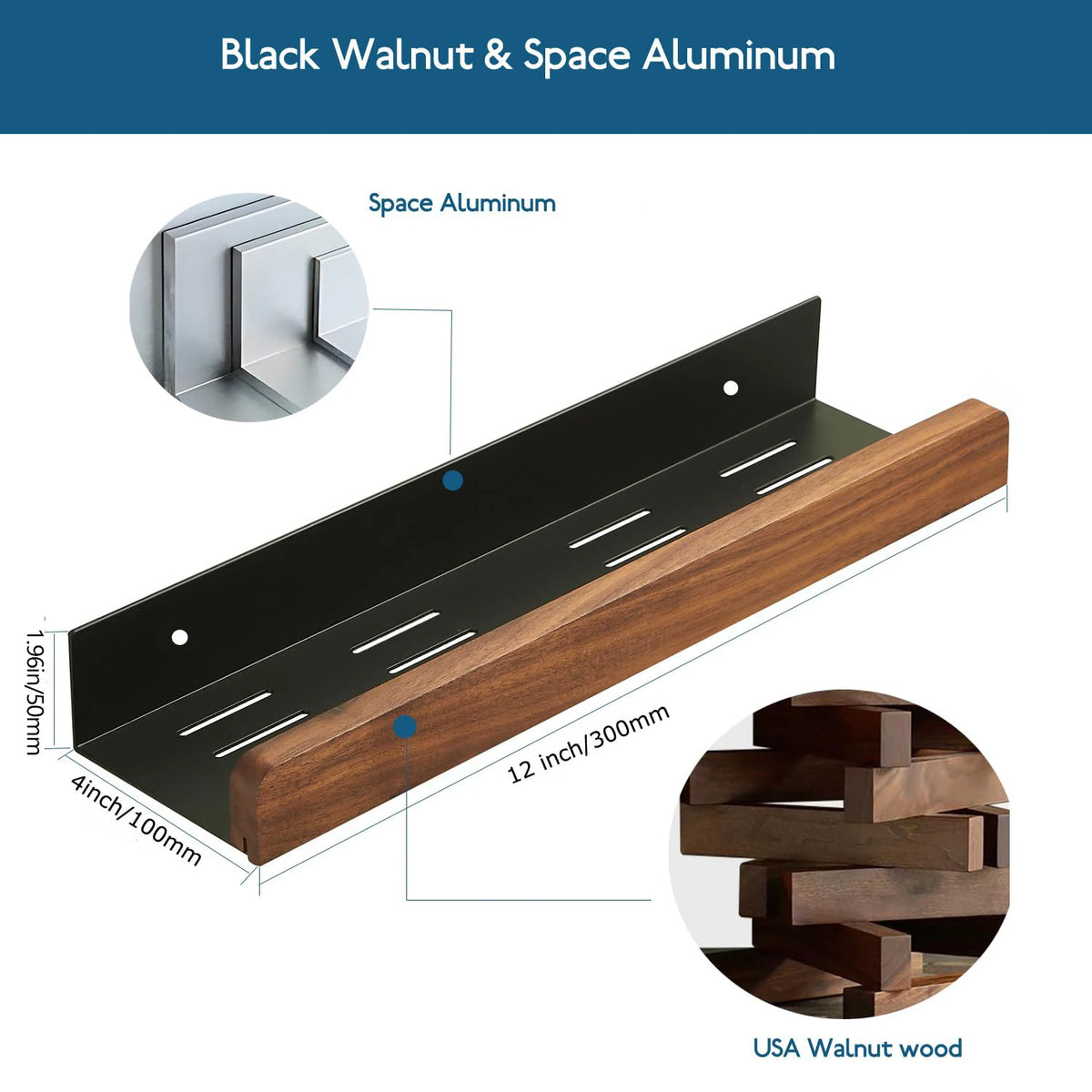 Wall-Mounted Bathroom Storage Shelf - product image 06